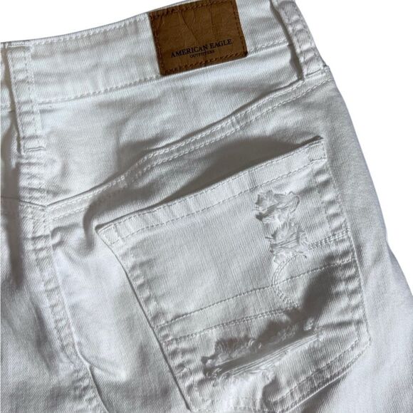 American Eagle high rise festival mini skirt White Distressed Denim Size 00 - Picture 4 of 13